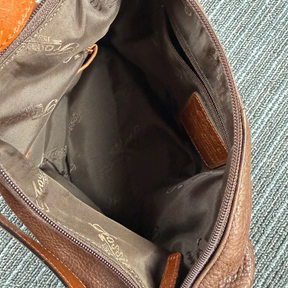 Fossil Brown Pebbled Leather Shoulder Bag style # 75082 - Picture 4 of 9